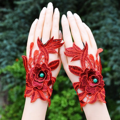 Gloves, Wristbands, Ethnic Style, Women'S Embroidery, Fingerless Embroidery, Wrist Sleeves, Summer Jewelry, Semi-Fingered Ethnic Style