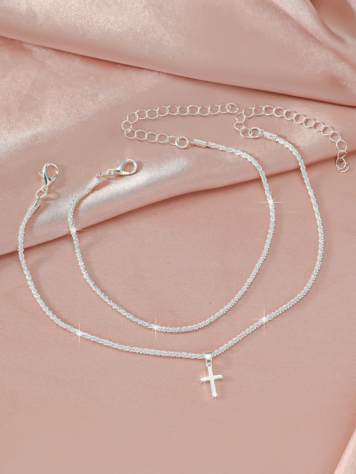 Simple Glitter Double Anklet