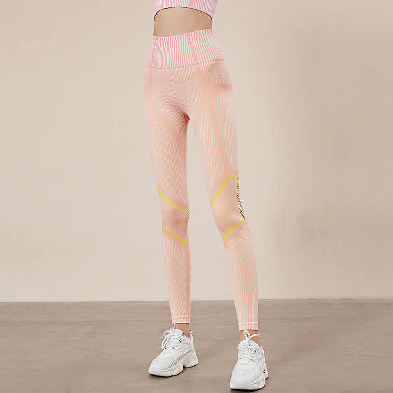 Seamless High-Stretch Fitness Pants Women'S High-Waist Tight-Fitting Hip Pants Training Yoga Pants Women