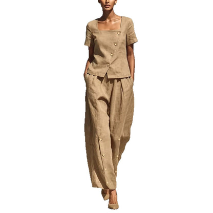 Tailored Linen Two-Piece Set