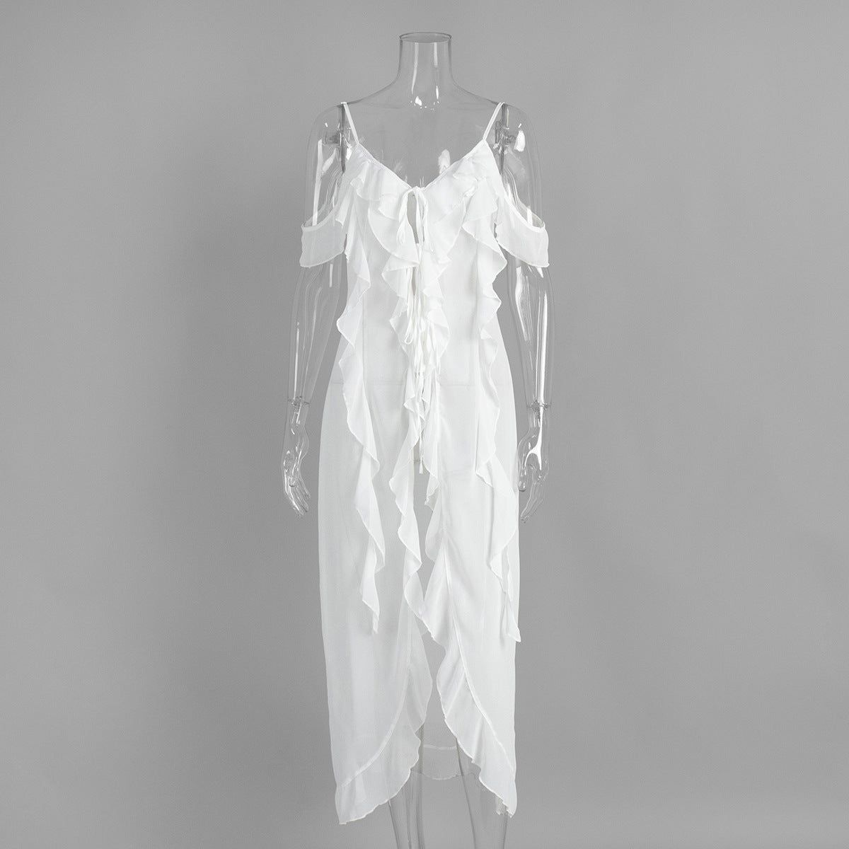 Sexy Ruffled V-Neck Camisole Dress