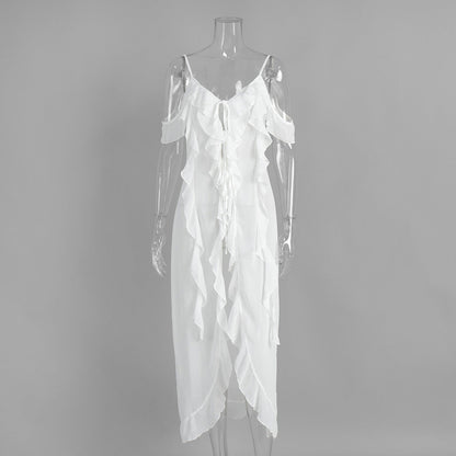Sexy Ruffled V-Neck Camisole Dress