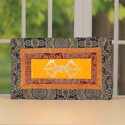 Ethnic Style Ornament King Kong Bell Pestle Cushion Auspicious Pattern Embroidery Tibetan Double-Layer Home Craft Cloth Mat