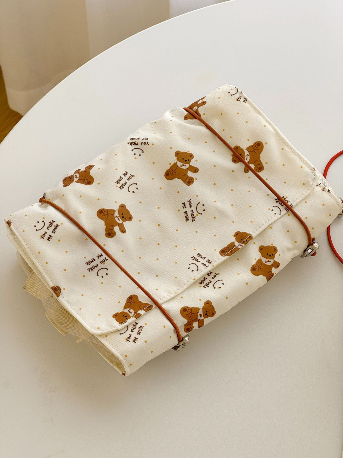 Cute Bear Makeup Bag Portable Large Capacity Travel Organizer