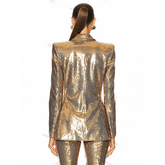 Glam Sequin Blazer and Trousers Set