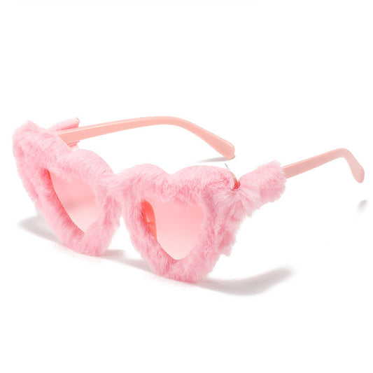 Heart-Shaped Gradient Pink Sunglasses Fun and Trendy