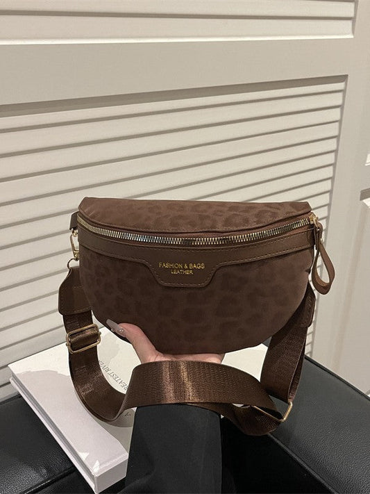 Trendy Retro Style PU Waist Bag Casual Crossbody Chest Bag