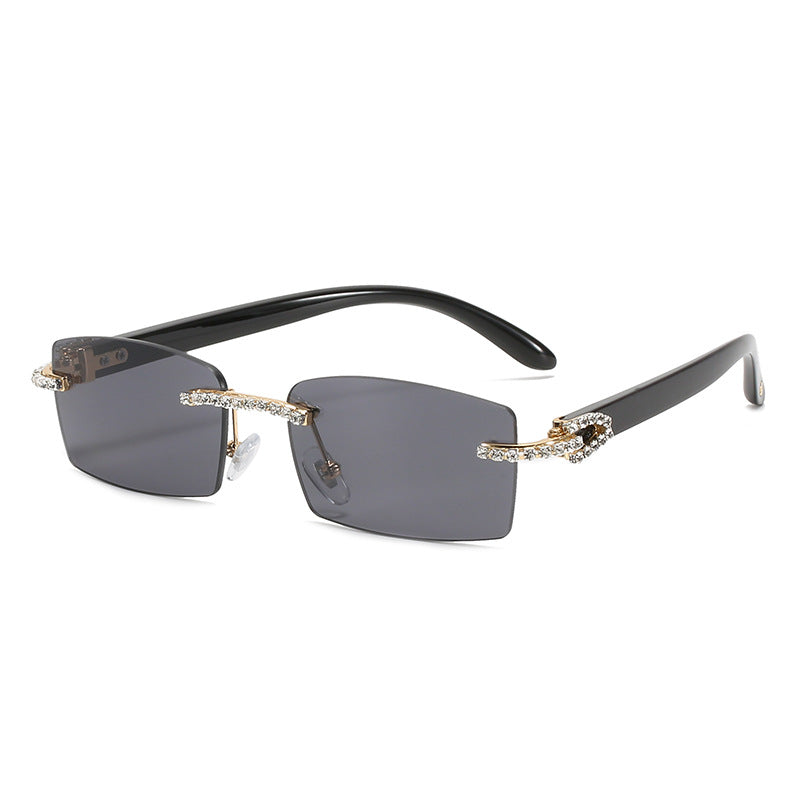 Trendy Square Sunglasses With Diamond Cut Frame