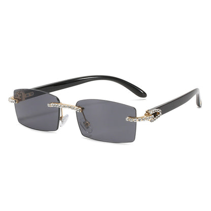 Trendy Square Sunglasses With Diamond Cut Frame