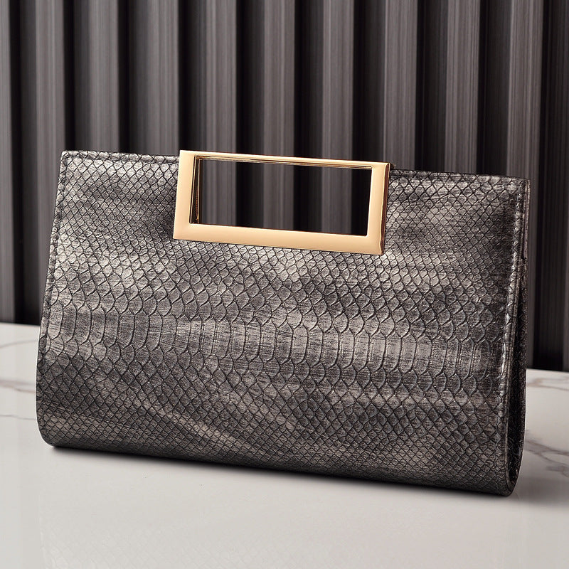 Classic Leather Clutch Bag Crocodile Pattern PU Evening Purse