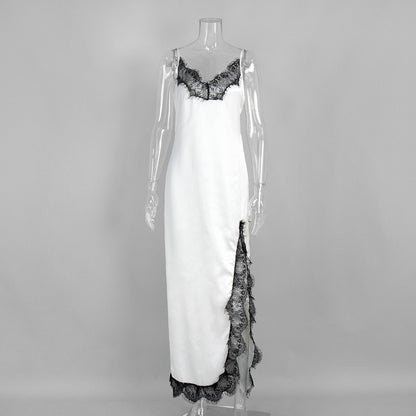 Sexy Lace Trimmed Cami Maxi Dress