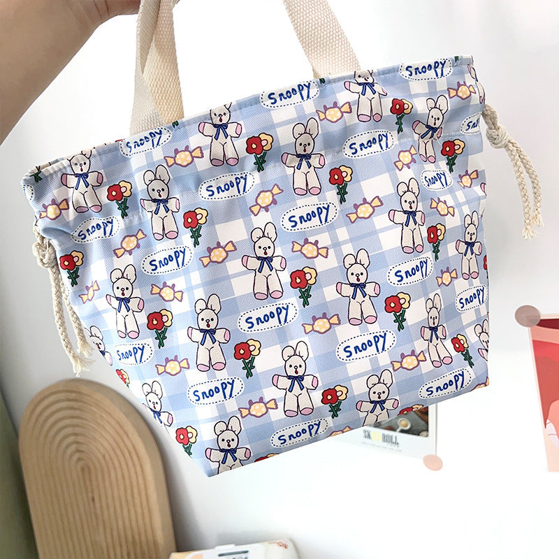 Trendy Waterproof Lunch Bag with Drawstring Closure