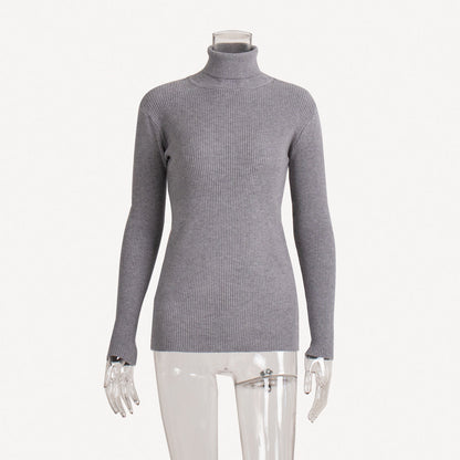 Long Turtleneck Knitted Sweater for Plus Size Women