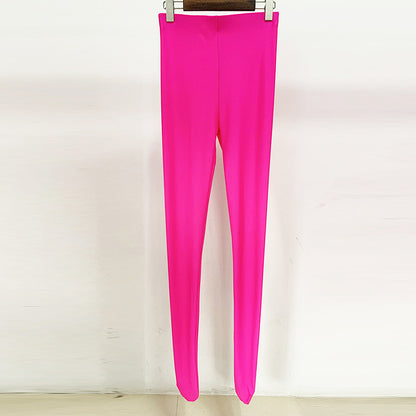 Fluorescent Pink High-Stretch Leggings