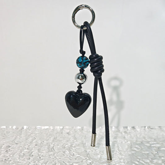 Simple Braided Heart Keychain Bag Charms
