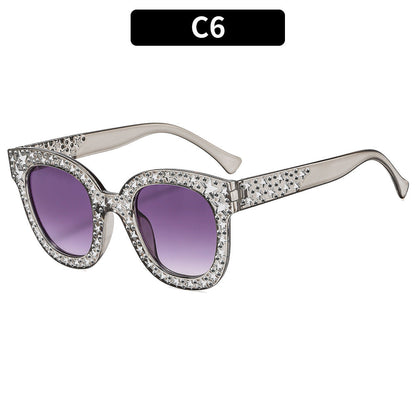 Fashionable Square Frame Sunglasses With Glitter Accents