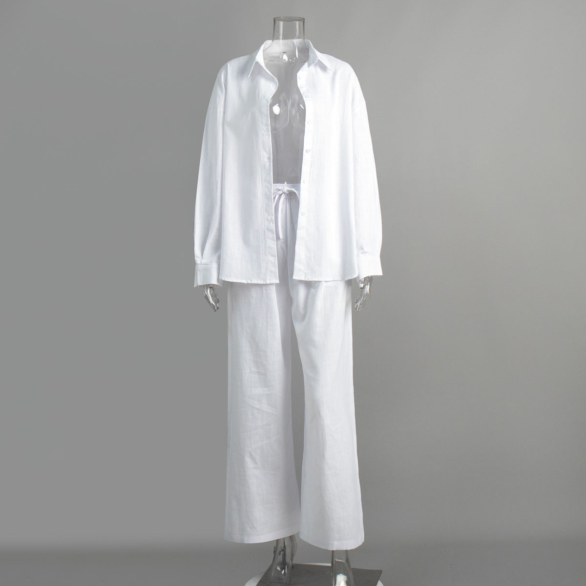 Cotton Long Sleeve Shirt and Pants Set Casual Outfit