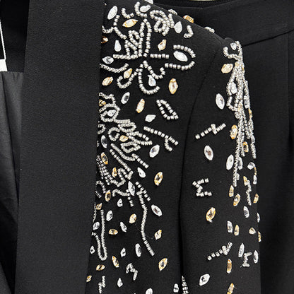 Luxury Beaded Blazer And Trousers Set Elegant Street Style