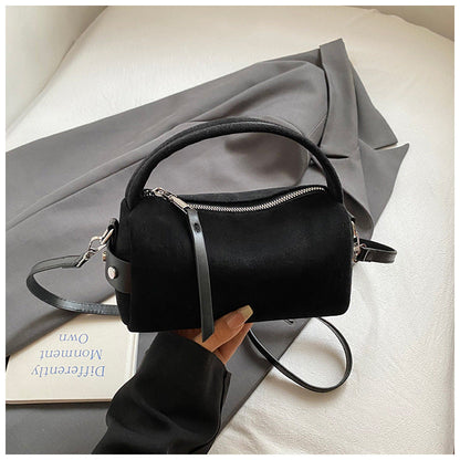 Retro Suede Handheld Pillow Bag Casual Shoulder Bag