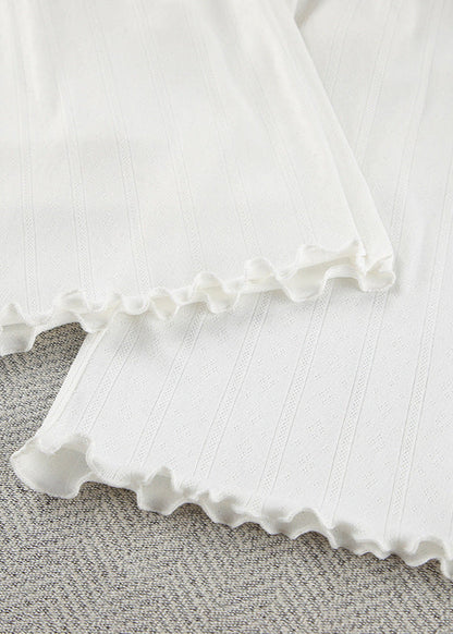 Knit Lounge Set White Lightweight Cozy Comfort