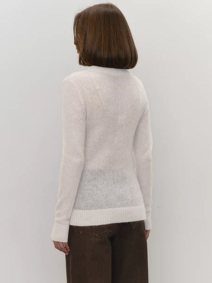 Minimalist Round Neck Long Sleeve Knit Top