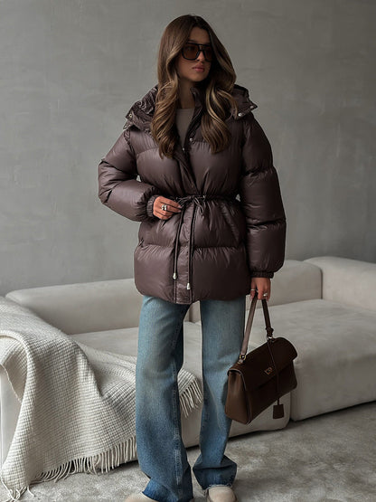 Hooded Zipper Cotton Jacket Slim Fit Casual Coat