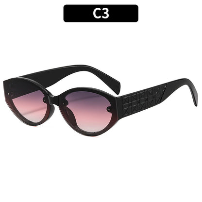 Retro Cat Eye Oval Sunglasses Stylish Outdoor UV Protection