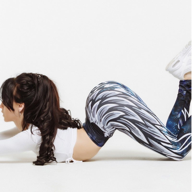 Yoga Women'S Tight-Fitting Hip-Lifting Slim Running Fitness Pants Digital Printing Yoga Pants