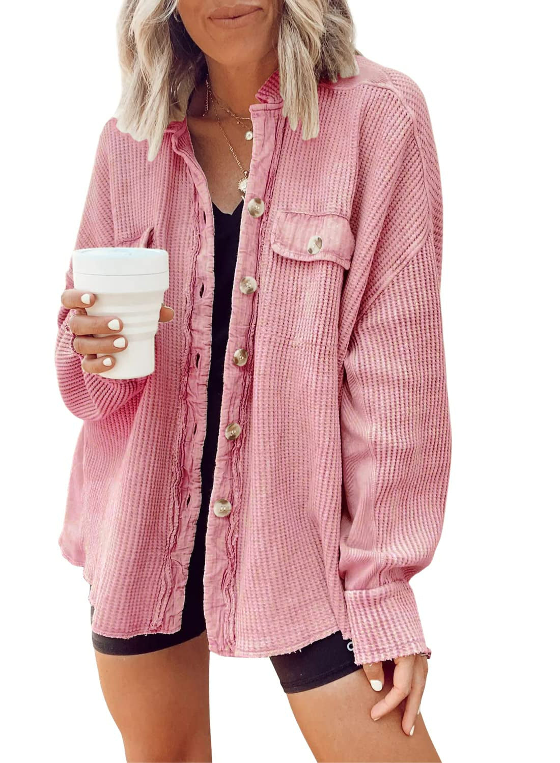 Autumn New Coat Fashion Casual Lapel Pocket Stitching Irregular Shirt Jacket Women