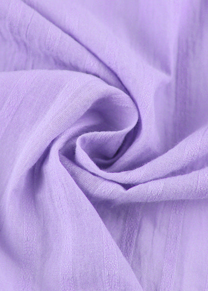 Striped Cotton Shirt And Shorts Set Purple