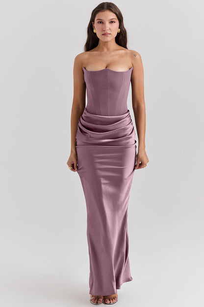 Sexy Strapless Fishtail Maxi Dress