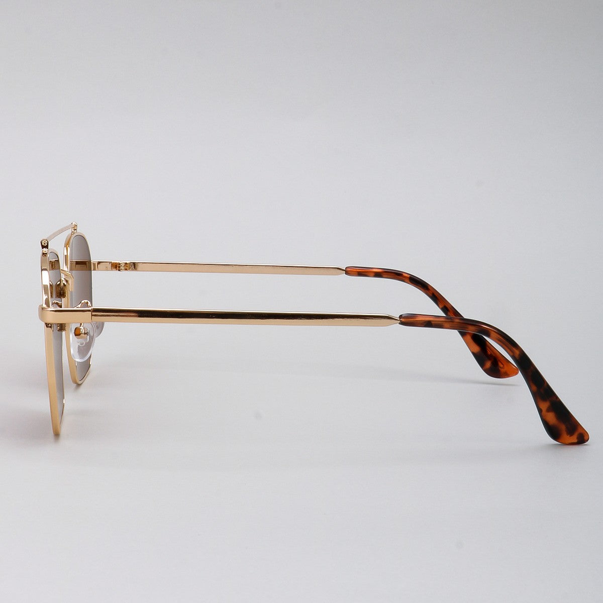 Vintage Double Bridge Square Metal Sunglasses