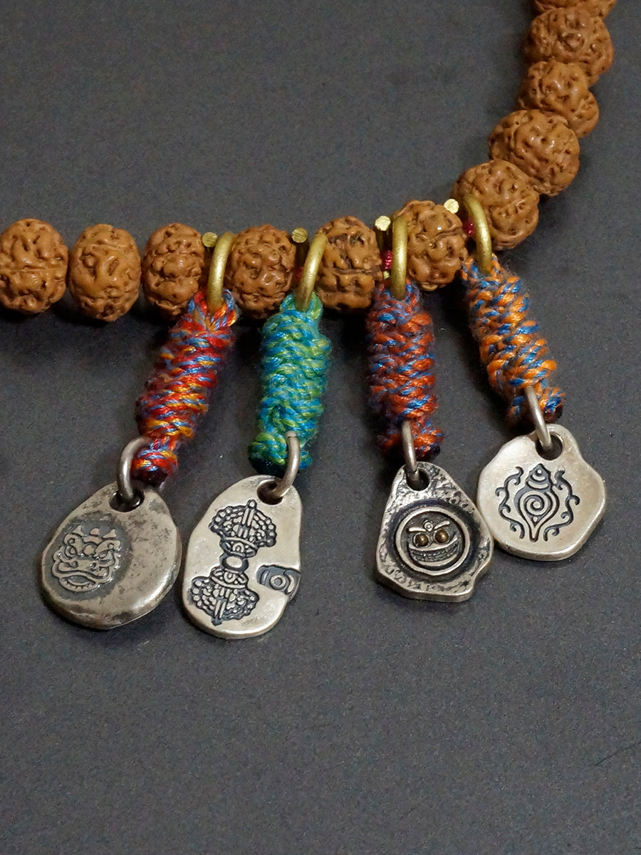 Small Pendant Sterling S925 Silver Accessories Tibetan Vajra Corpse Tuolin Master Wakes Up The Lion Hand Carry Vajra Pestle Ah Dun