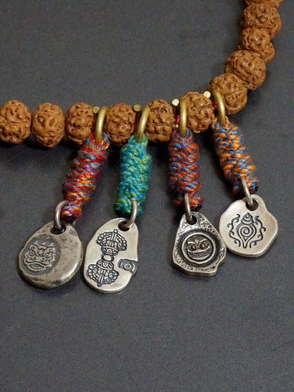 Small Pendant Sterling S925 Silver Accessories Tibetan Vajra Corpse Tuolin Master Wakes Up The Lion Hand Carry Vajra Pestle Ah Dun