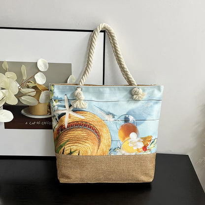 Spacious Beach Tote Bag Fashionable Travel Shoulder Bag