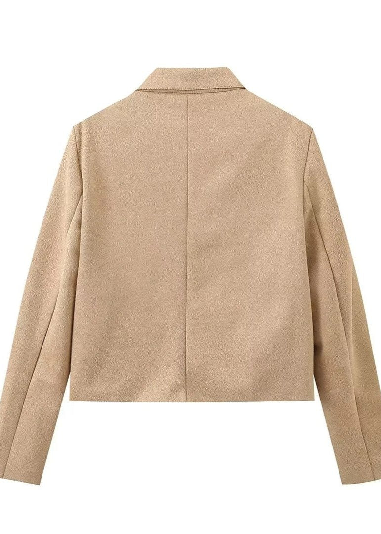 Boxy Wool Jacket In Classic Camel Beige