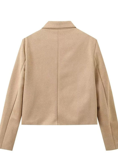 Boxy Wool Jacket In Classic Camel Beige