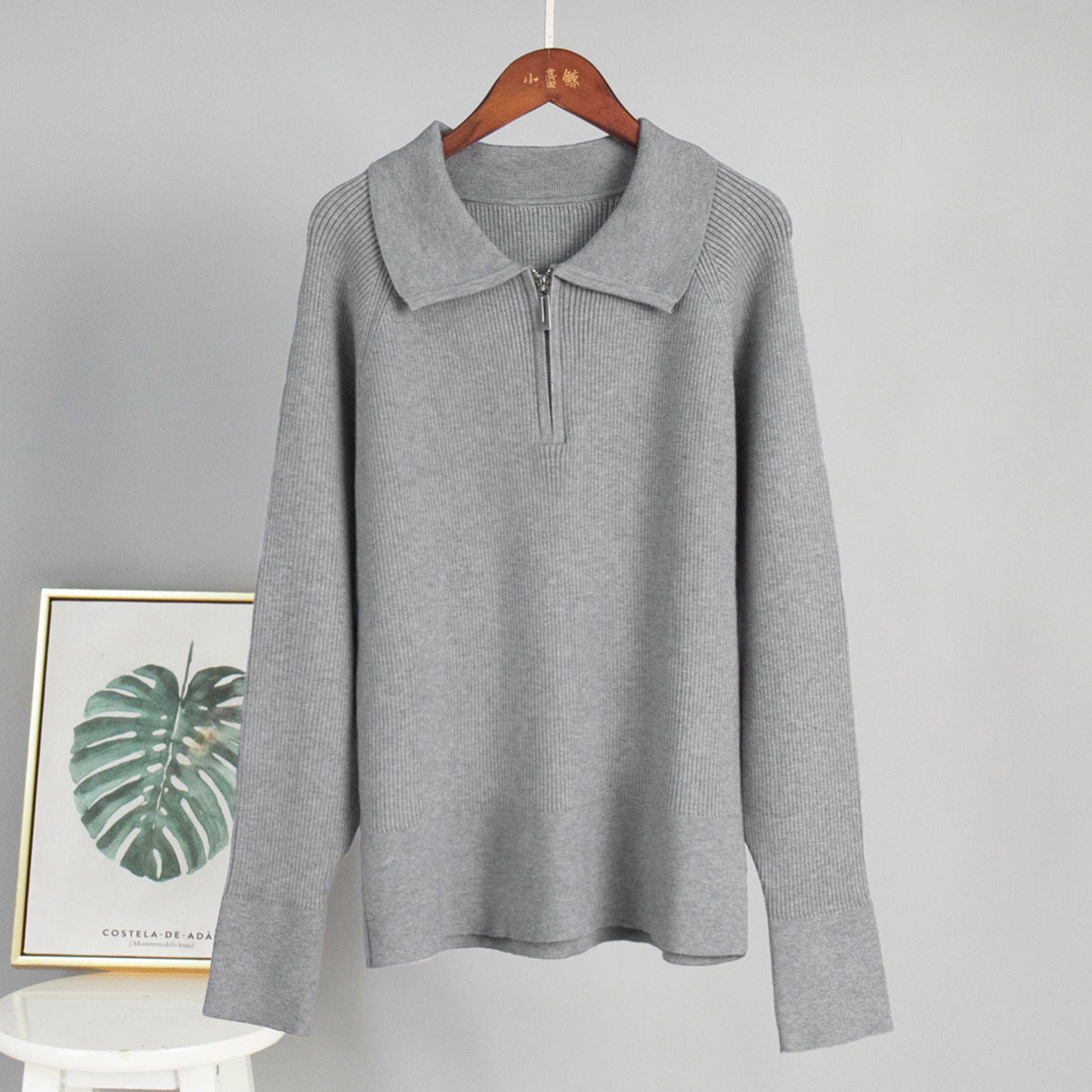 Trendy Casual Polo Neck Knitted Sweater