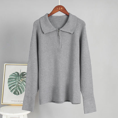 Trendy Casual Polo Neck Knitted Sweater