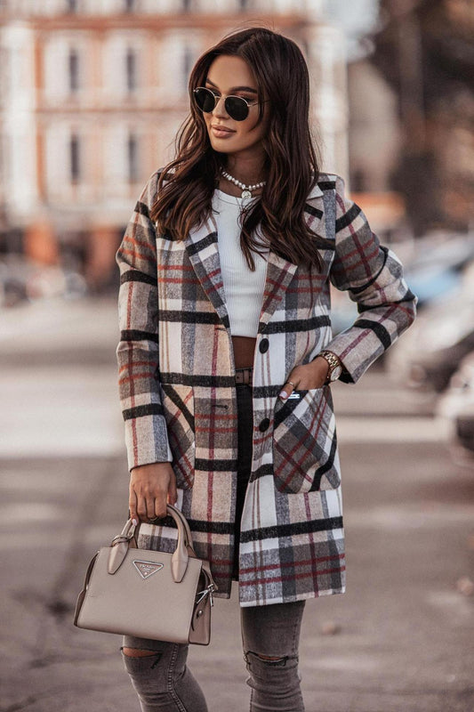 Woolen Mid-Length Lapel Single-Breasted Coat Women'S Clothing