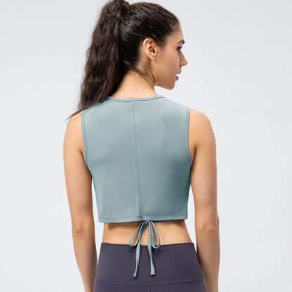 Ladies Ice Vest Breathable Yoga Suit Back Strap Running Fitness Blouse