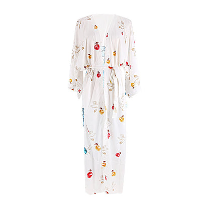 Printed Long Sun Protection Cardigan For Women'S Swimwear, Paired With Bikini Cover Up For Women'S Vacation Beach