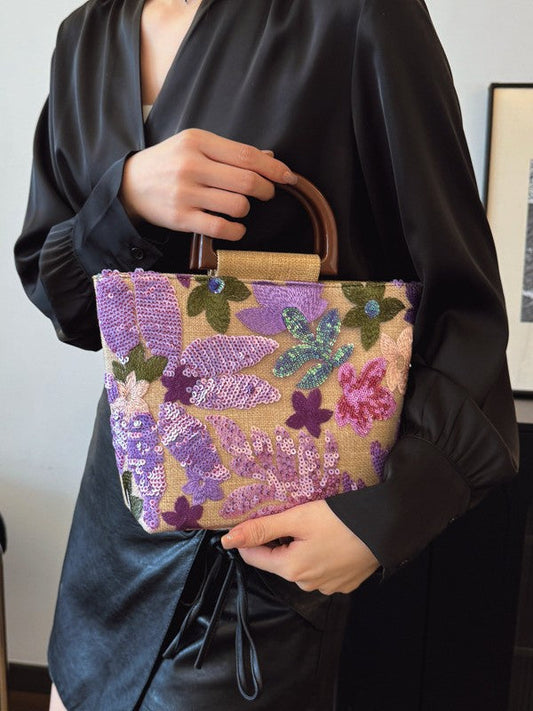 Fashionable Floral Tote Bag Soft PVC Street Style