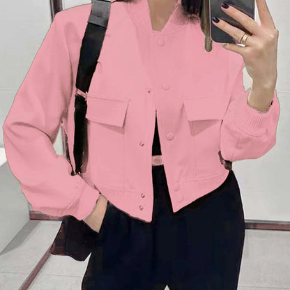 Elegant Casual Long Sleeve Coat with Single Button Closure
