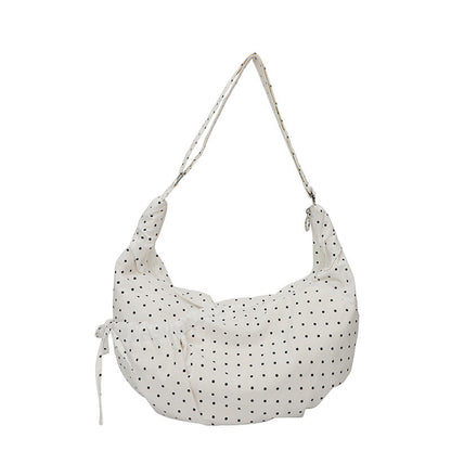 Casual Dotted Doughnut Bag Soft Canvas Shoulder Bag