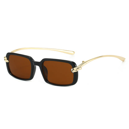 Trendy Retro Square Sunglasses with Metal Legs