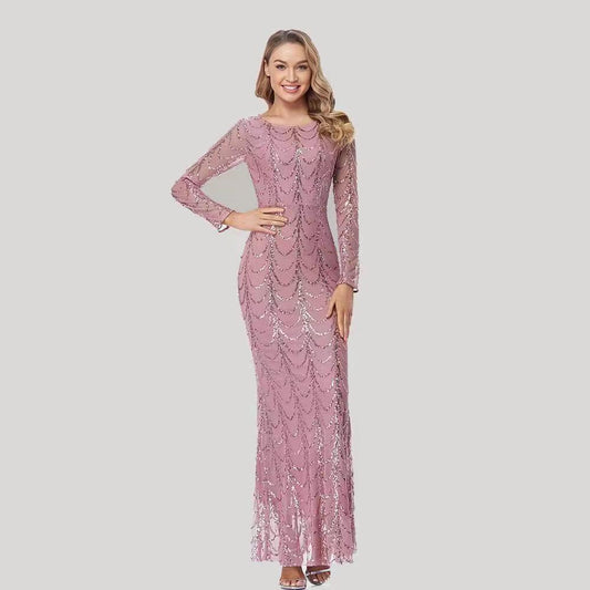 Elegant Mermaid Dress with Sequins for Evening Parties