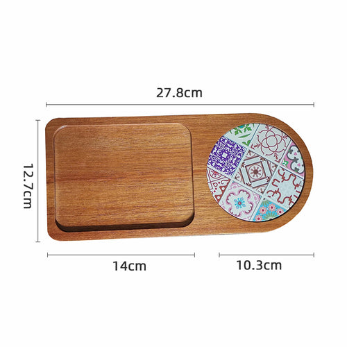Solid Wood Tray, Water Cup, Plate, Vintage Bread, Dim Sum, Dessert Storage, Breakfast And Small Plate