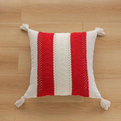 Minimalist Christmas Jacquard Tassel Cushion Covers