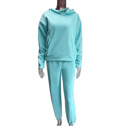 Hooded Sweatshirt And Long Pants Set Casual All-Season Outfit